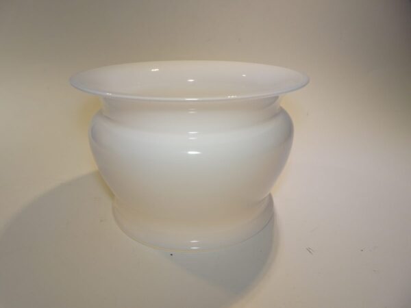 Amfora, stor urtepotte, hvidt glas, Holmegaard