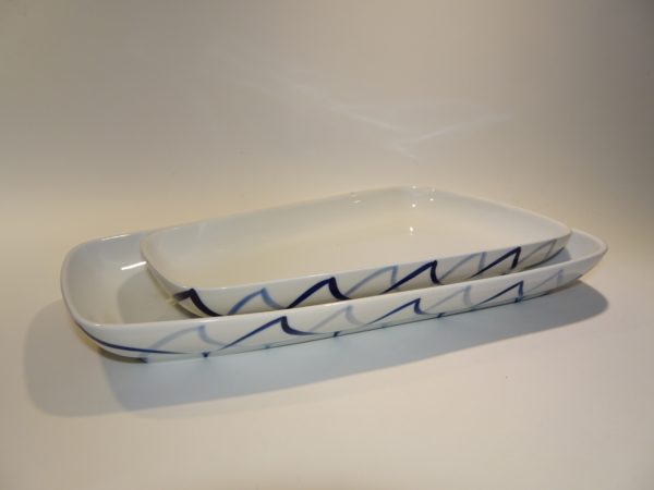 Fad trekantet L: 33 cm, Harlekin Danild, Lyngby Porcelæn