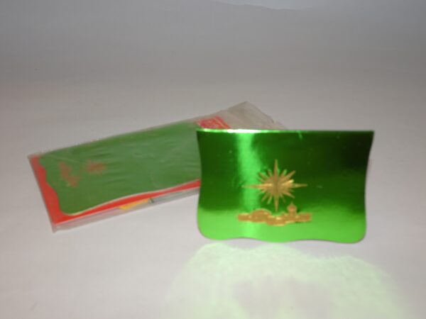 Til-og-fra kort grøn, jul, l: 14 cm