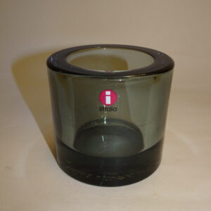 Kivi fyrfadsstage Grey / grå, gennemsigtig glas, h: 6 cm, Iittala for Marimekko
