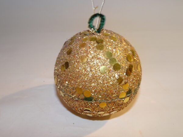 Kugle til juletræet med guldglimmer