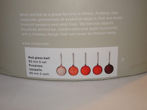 Julekugle i glas i gammelrosa rød, Oiva Toikka, Iittala - Billede 2