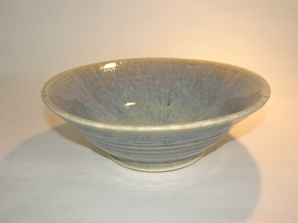 Keramik skål, signeret med smuk blå glasur