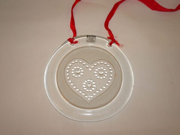 Glas ophæng til viduet med hjerte, SEA Glasbruk