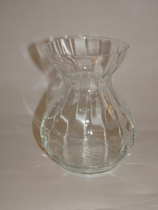 Hyacintglas i klart glas, optisk drejede riller