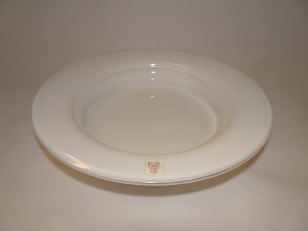 Hvidt glasfad d: 25 cm, MB Michael Bang, Holmegaard Glasværk