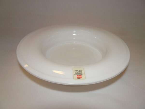 Hvidt glasfad d: 19 cm, MB Michael Bang, Holmegaard Glasværk