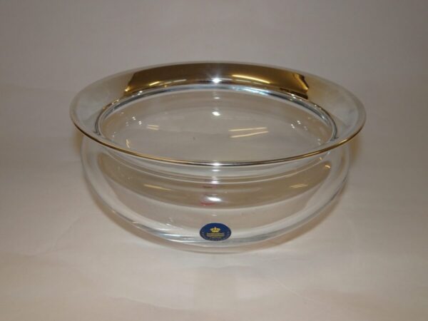 Glasskål med sølvkant, Saturn d: 18 cm, Holmegaard Glasværk