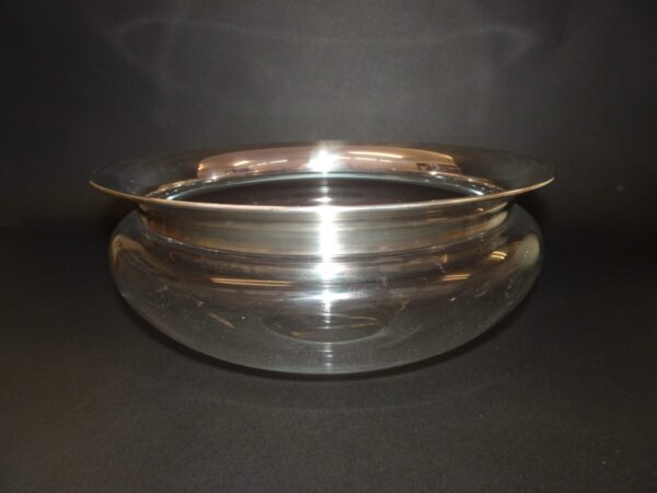 Glasskål d: 26,5 cm klart glas med sølvkant, Saturn, Holmegaard - Billede 2
