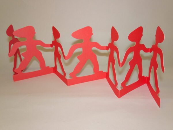 Nisserad i rødt pap h: 11,5 cm, retro