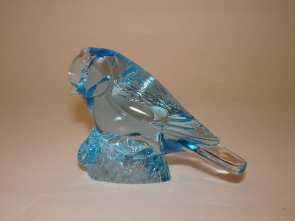 Fugl i blåt glas h: 6 cm, WWF, Kosta Boda