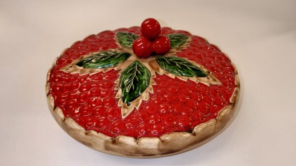 Tærtefad, fajance, kirsebær