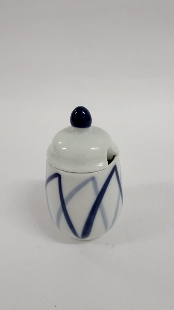 Sennepskrukke m låg, Harlekin Danild, Lyngby Porcelæn