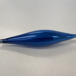 Julekugle i glas, smal dråbe, blå