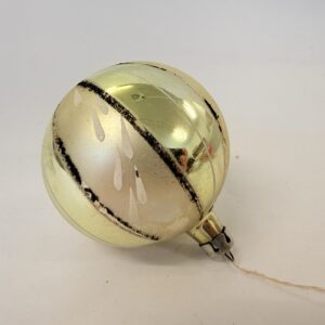 Julekugle, gammel, sølv, lime og guld