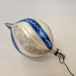 Glaskugle, gammel, blå og sølv