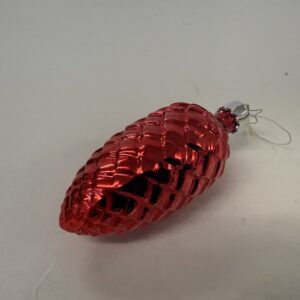 Julekugle, gammel, rød grankogle