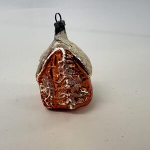 Juletræskugle som hus, gammel, orange