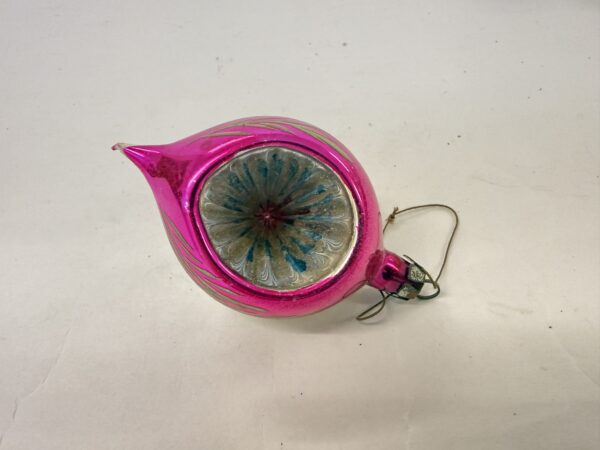 Julekugle, reflektor dråbe pink, gammel