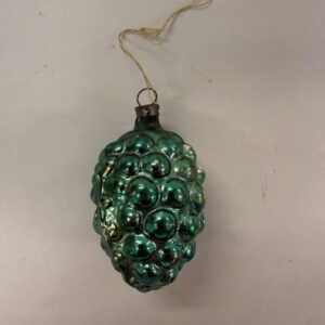 Juletræskugle, turkis grankogle, retro