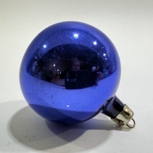 Julekugle, blå, retro