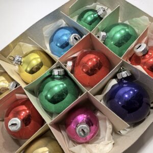 Juletræskugler, æske, 12 styk