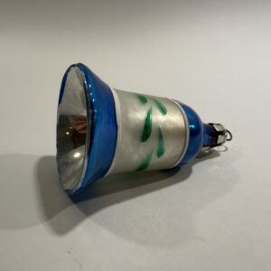 Juletræskugle, klokke i blå, gammel