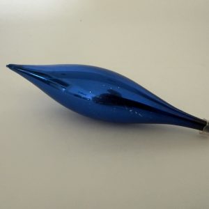 Juletræskugle i glas, dråbe, blå