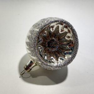 Julekugle med reflektor, sølv, nyere