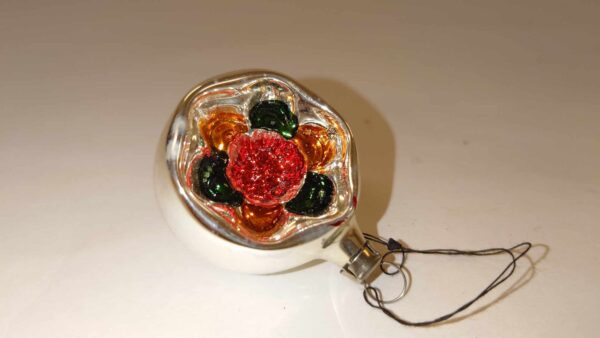 Juletræskugle, reflektor i glas, gammel