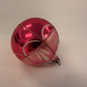 Juletræskugle, pink og rose, gammel