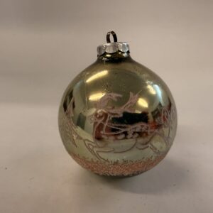 Juletræskugle, lime rensdyrmotiv, retro