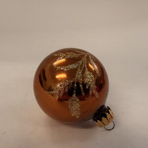 Julekugle, brun og guld, nyere