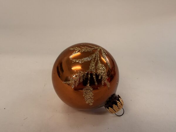 Julekugle, brun og guld, nyere