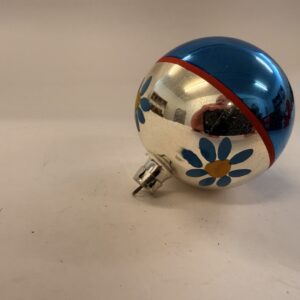 Julekugle, blå og sølv, retro